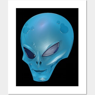 Turquoise Alien Creature Posters and Art